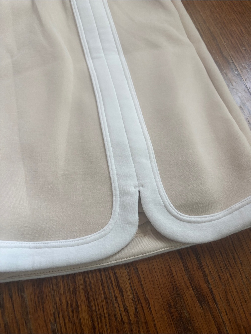 Neutral A-Line Athletic Skirt with White Trim - Picture 4 of 6